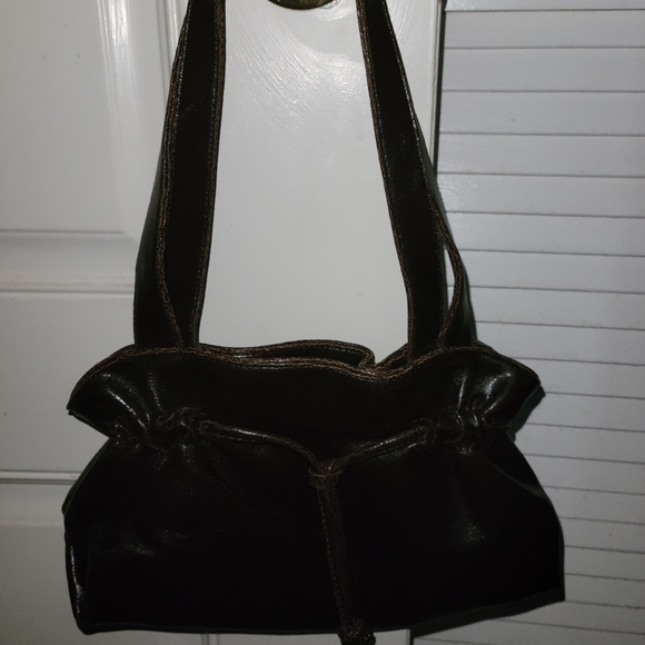 8 1/2" X 11" Dark Brown Faux Leather Handbag - Picture 2 of 5